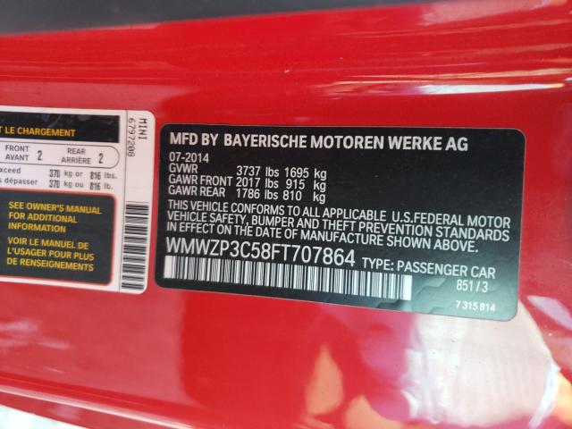 2015 MINI COOPER S WMWZP3C58FT707864
