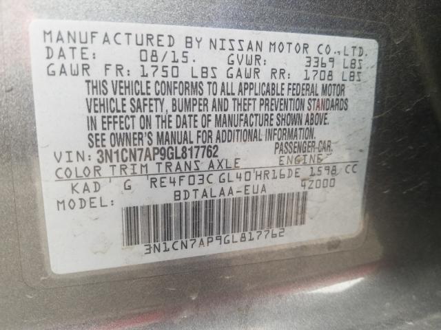 2016 NISSAN VERSA 3N1CN7AP9GL817762