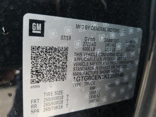 2019 GMC CANYON SLE 1GTG6CEN1K1359549