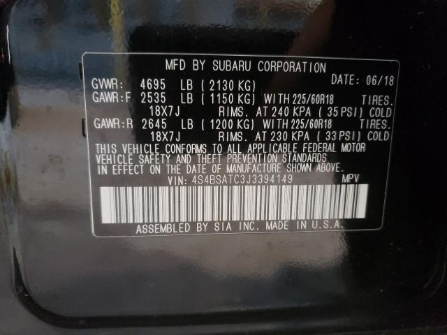 2018 SUBARU OUTBACK TO 4S4BSATC3J3394149