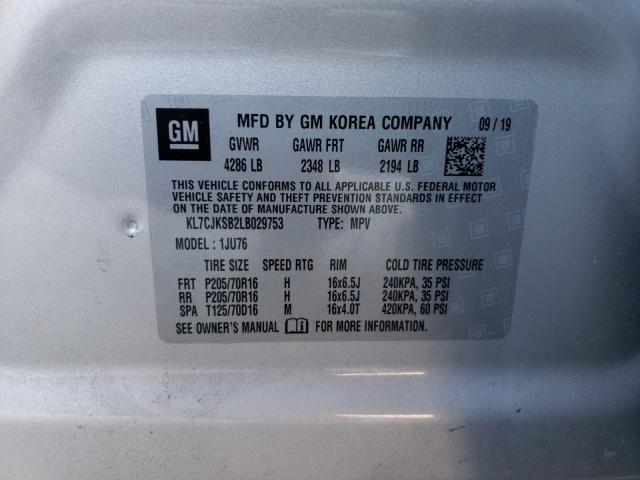 2020 CHEVROLET TRAX LS KL7CJKSB2LB029753