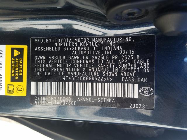 2016 TOYOTA CAMRY LE - 4T4BF1FK6GR522545