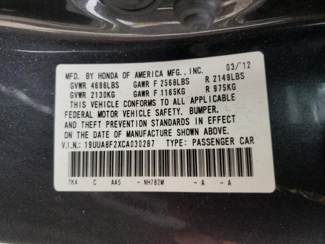 2012 ACURA TL 19UUA8F2XCA030287