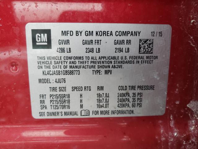 2016 BUICK ENCORE KL4CJASB1GB588773