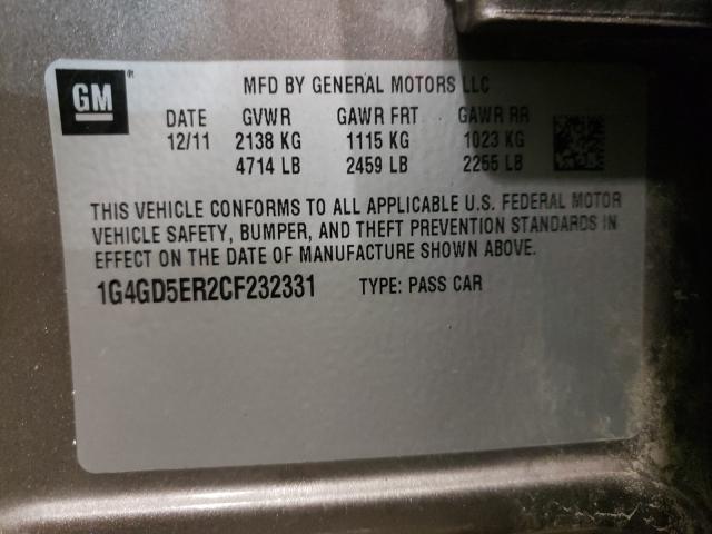 2012 BUICK LACROSSE P 1G4GD5ER2CF232331