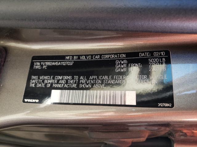2010 VOLVO S80 T6 YV1992AH5A1127037