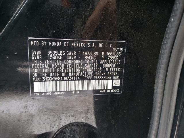 2018 HONDA FIT EX 3HGGK5H81JM734114