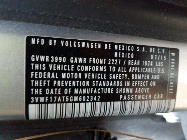 2016 VOLKSWAGEN BEETLE 1.8 3VWF17AT5GM602342