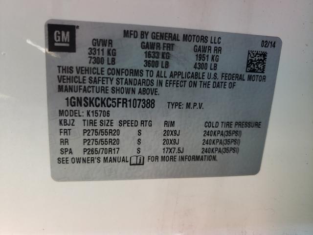 2015 CHEVROLET TAHOE K150 1GNSKCKC5FR107388