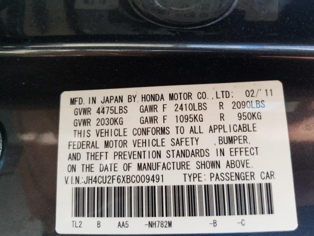 2011 ACURA TSX JH4CU2F6XBC009491