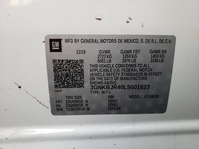 2020 CHEVROLET BLAZER 3LT 3GNKBJR40LS601623