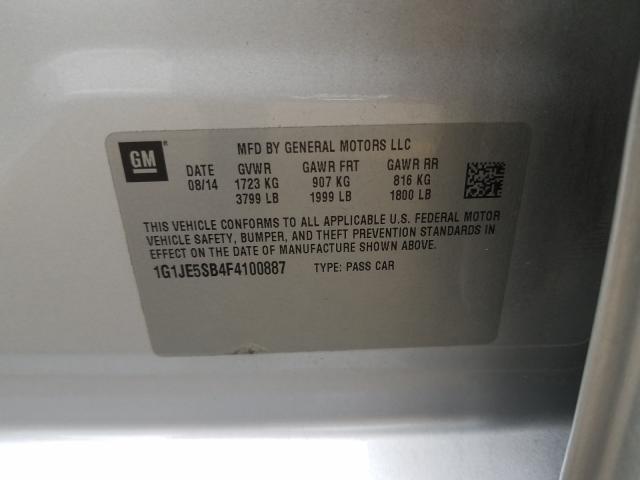 2015 CHEVROLET SONIC LTZ 1G1JE5SB4F4100887