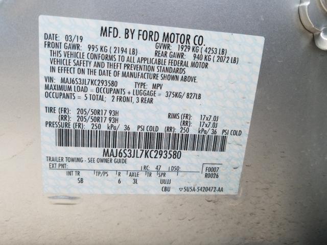 2019 FORD ECOSPORT MAJ6S3JL7KC293580