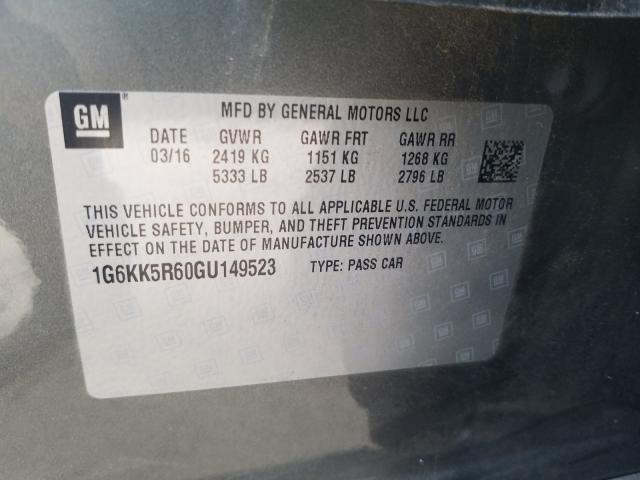 2016 CADILLAC CT6 PLATIN 1G6KK5R60GU149523