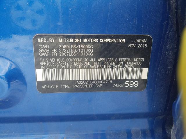 2016 MITSUBISHI LANCER ES JA32U2FU4GU004718