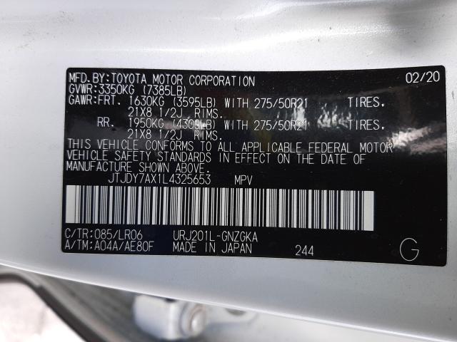 2020 LEXUS LX 570 JTJDY7AX1L4325653