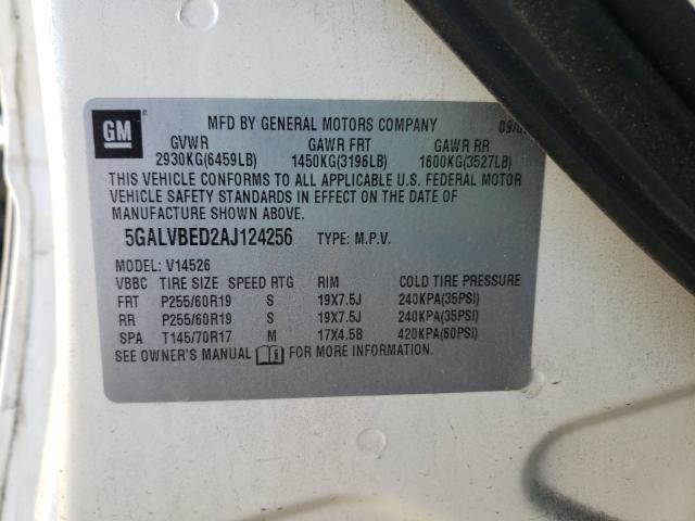 2010 BUICK ENCLAVE CX 5GALVBED2AJ124256