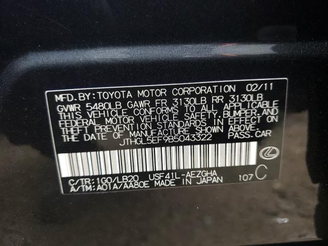 2011 LEXUS LS 460L JTHGL5EF9B5043322