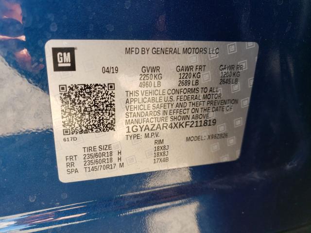 2019 CADILLAC XT4 LUXURY 1GYAZAR4XKF211819