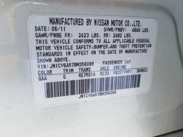 2011 INFINITI G37 JN1CV6AR7BM356099