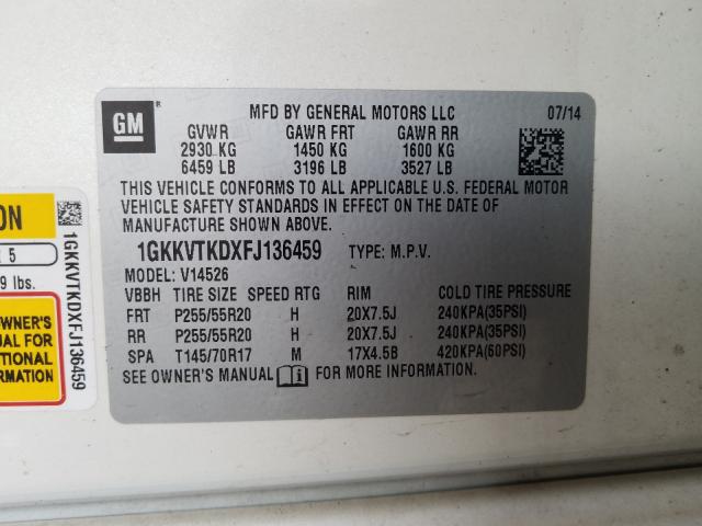 2015 GMC ACADIA DEN 1GKKVTKDXFJ136459