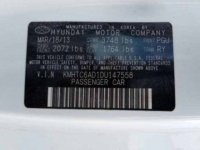 2013 HYUNDAI VELOSTER KMHTC6AD1DU147558