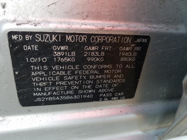 2011 SUZUKI SX4 JS2YB5A35B6301940