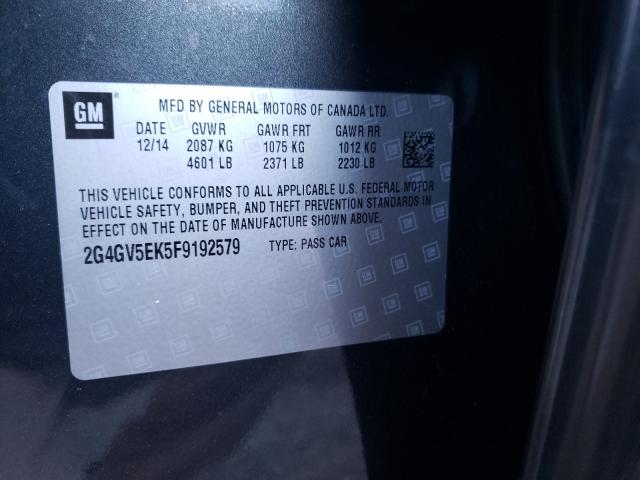 2015 BUICK REGAL 2G4GV5EK5F9192579