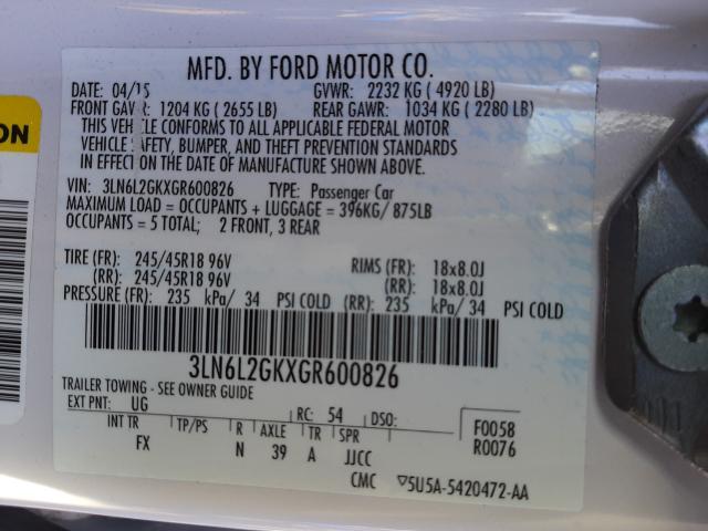 2016 LINCOLN MKZ 3LN6L2GKXGR600826