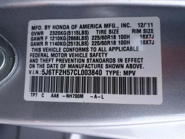 2012 HONDA CROSSTOUR 5J6TF2H57CL003840