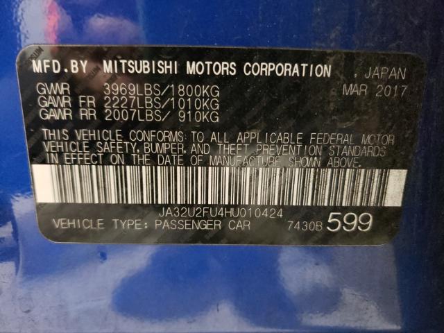 2017 MITSUBISHI LANCER ES JA32U2FU4HU010424