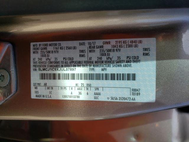 2018 LINCOLN MKC PREMIE 5LMCJ1C9XJUL07897