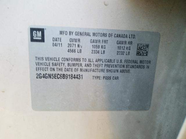 2011 BUICK REGAL CXL 2G4GN5EC6B9184431