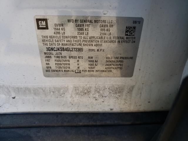 2016 CHEVROLET TRAX LS 3GNCJKSB4GL272365
