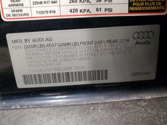 2012 AUDI A3 PREMIUM WAUKJAFM8CA081928