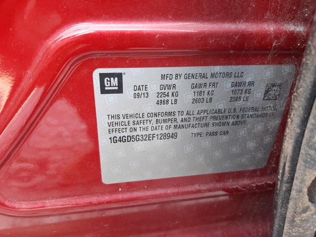 2014 BUICK LACROSSE P 1G4GD5G32EF128949