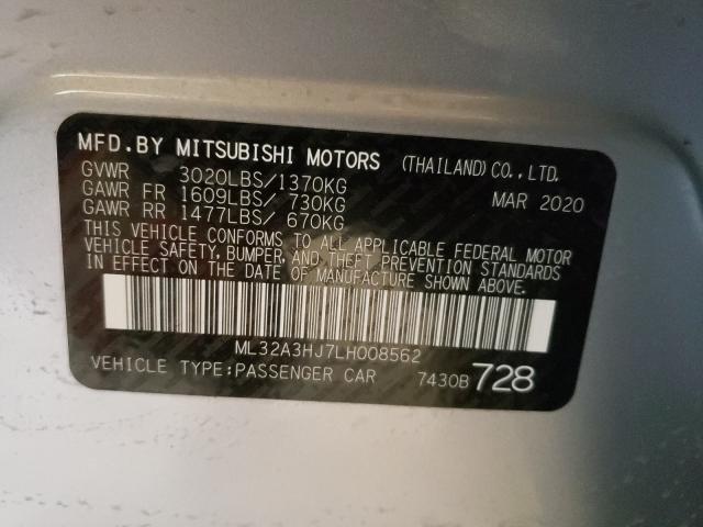 2020 MITSUBISHI MIRAGE ES ML32A3HJ7LH008562
