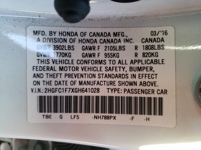 2016 HONDA CIVIC EXL 2HGFC1F7XGH641028