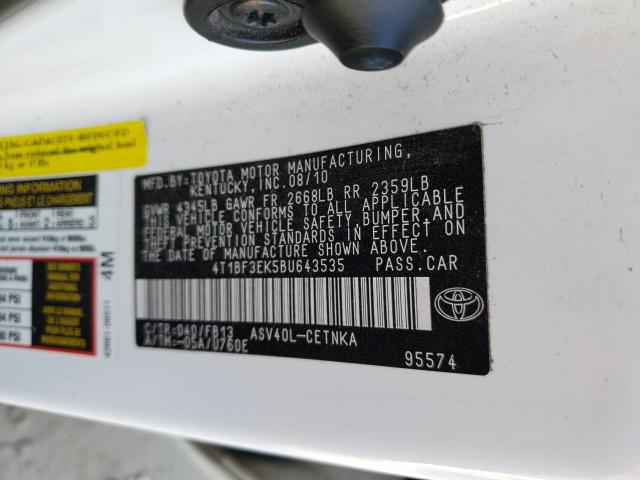 2011 TOYOTA CAMRY BASE 4T1BF3EK5BU643535