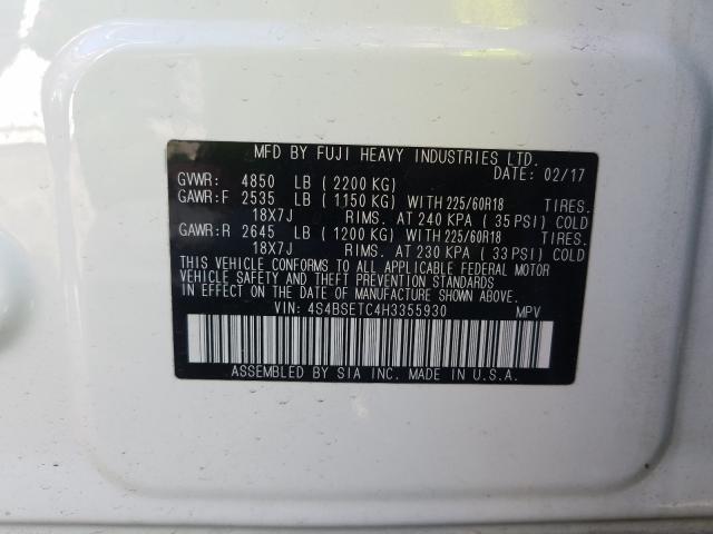 2017 SUBARU OUTBACK TO 4S4BSETC4H3355930