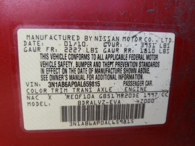 2010 NISSAN SENTRA 3N1AB6AP0AL659815