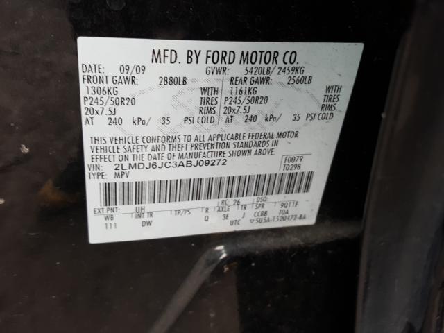 2010 LINCOLN MKX 2LMDJ6JC3ABJ09272