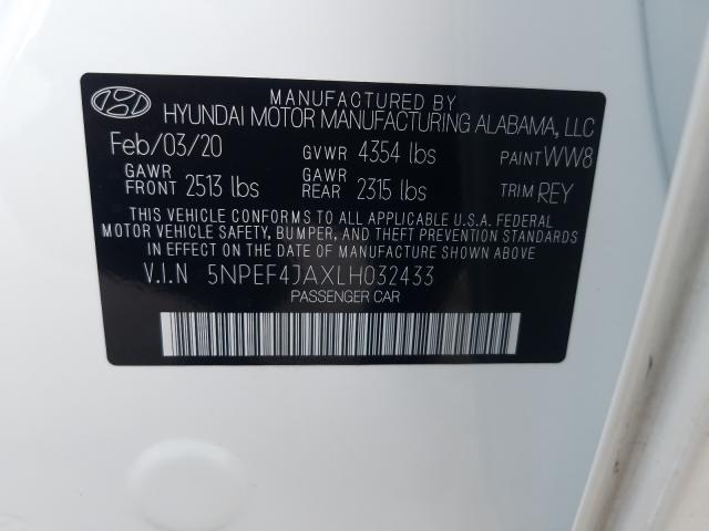 2020 HYUNDAI SONATA SEL 5NPEF4JAXLH032433