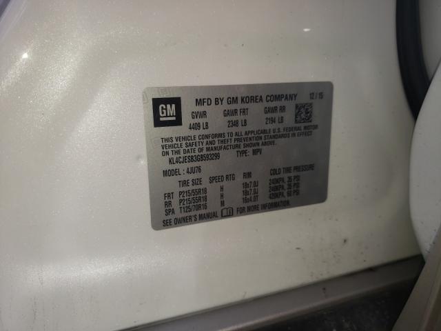 2016 BUICK ENCORE KL4CJESB3GB593299