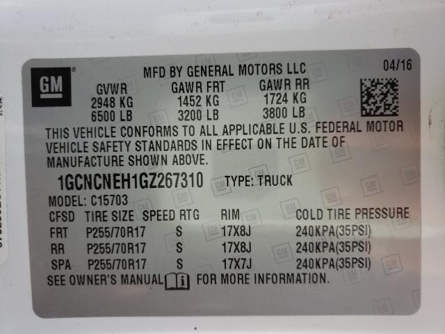 2016 CHEVROLET SILVERADO - 1GCNCNEH1GZ267310