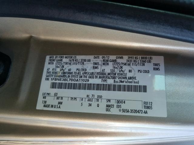 2013 FORD ECONOLINE 1FBNE3BL7DDA11029