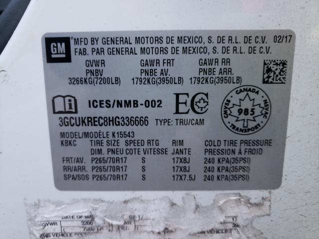2017 CHEVROLET SILVERADO - 3GCUKREC8HG336666