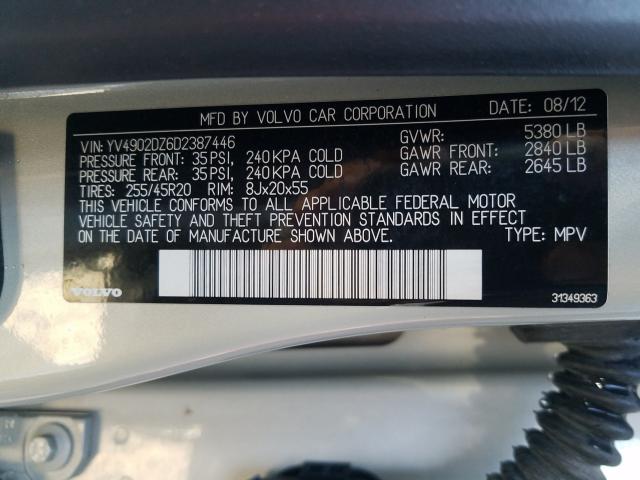 2013 VOLVO XC60 T6 YV4902DZ6D2387446