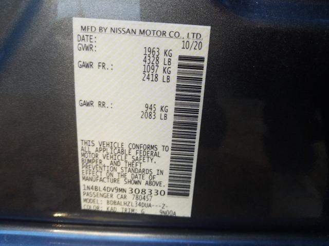2021 NISSAN ALTIMA SV 1N4BL4DV9MN308330