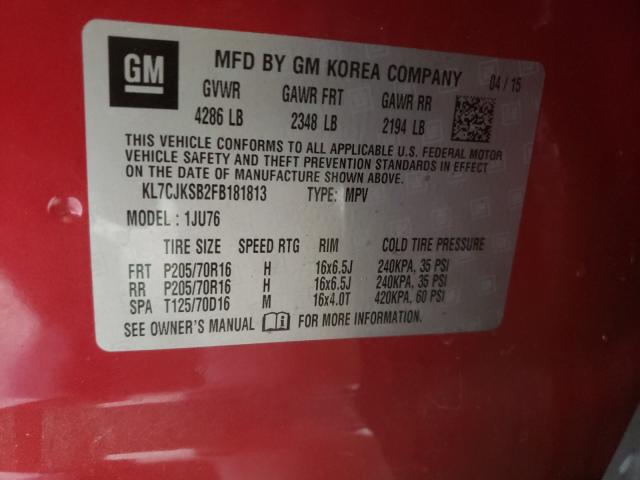 2015 CHEVROLET TRAX LS KL7CJKSB2FB181813